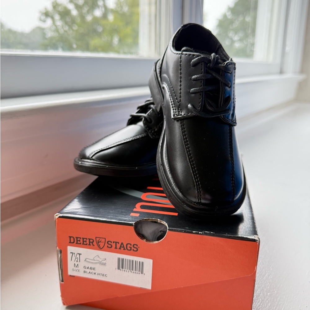 Deer Stags Boy's Black Dress Shoes